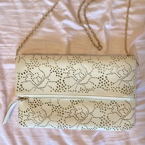 Urban Expressions White & Gold Crossbody Purse